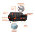 Sofá 2 Lugares Beegees Velosuede Grafite