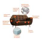 Sofá 2 Lugares Beegees Velosuede Marrom