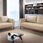 Sofá 2 Lugares Bege Em Veludo 1,57m Eileen