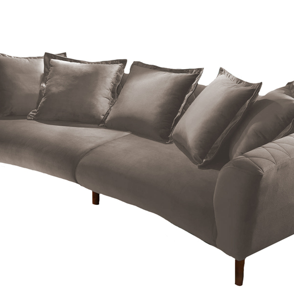 Sofá 2 Lugares Bege Em Veludo 1,80m Vega