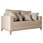 Sofá 2 Lugares Beny Base De Madeira Linho Cotton Bege