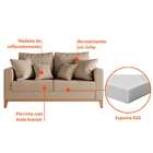 Sofá 2 Lugares Beny Base De Madeira Linho Cotton Bege