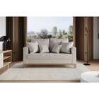 Sofá 2 Lugares Beny Base De Madeira Linho Cotton Cru