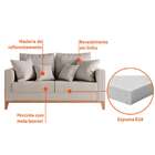 Sofá 2 Lugares Beny Base De Madeira Linho Cotton Cru