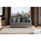 Sofá 2 Lugares Beny Base De Madeira Linho Cotton Grafite