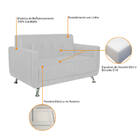 Sofá 2 Lugares Beny Sintético - Amarena Móveis - Branco