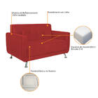 Sofá 2 Lugares Beny Sintético - Doce Sonho Móveis - Vermelho