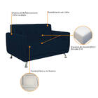 Sofá 2 Lugares Beny Suede - Amarena Móveis - Azul Marinho