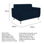 Sofá 2 Lugares Beny Suede - Doce Sonho Móveis - Azul Marinho