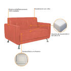 Sofá 2 Lugares Beny Suede - Doce Sonho Móveis - Coral