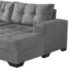 Sofá 2 Lugares Bia C/chaise Suede Cinza G30 - Império Estofad