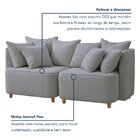 Sofá 2 Lugares Bipartido 2,20m Boucle Cinza   Cinza