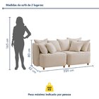 Sofá 2 Lugares Bipartido Boucle Bege Bege