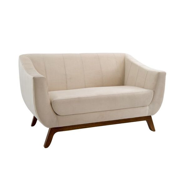 Sofá 2 Lugares Boomer 140cm Veludo Bege G15 - Gran Belo