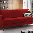 Sofá 2 Lugares Bordô Em Veludo 1,53m Lírio