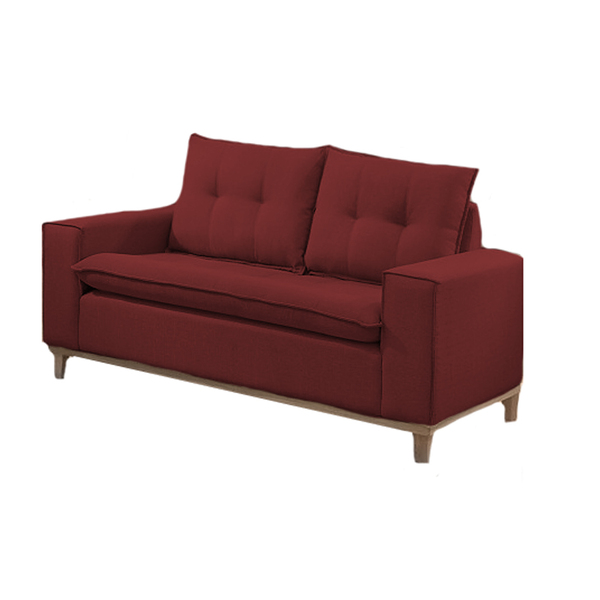 Sofá 2 Lugares Bordô Em Veludo 1,56m Meier