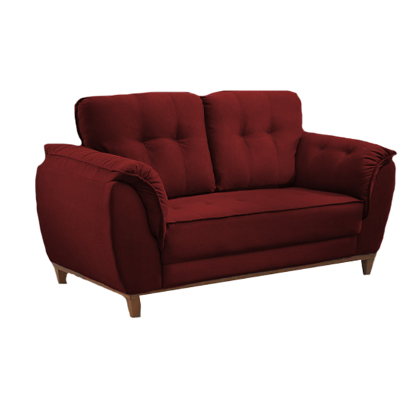 Sofá 2 Lugares Bordô Em Veludo 1,57m Boeri