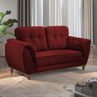 Sofá 2 Lugares Bordô Em Veludo 1,57m Boeri