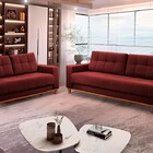 Sofá 2 Lugares Bordô Em Veludo 1,57m Lerner