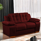 Sofá 2 Lugares Bordô Em Veludo 1,57m Zumthor