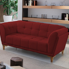 Sofá 2 Lugares Bordô Em Veludo 1,75m Hoppi