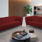 Sofá 2 Lugares Bordô Em Veludo 1,75m Hoppi