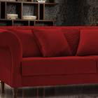 Sofá 2 Lugares Bordô Em Veludo 1,76m Magnólia