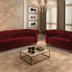 Sofá 2 Lugares Bordô Em Veludo 1,84m Zaha