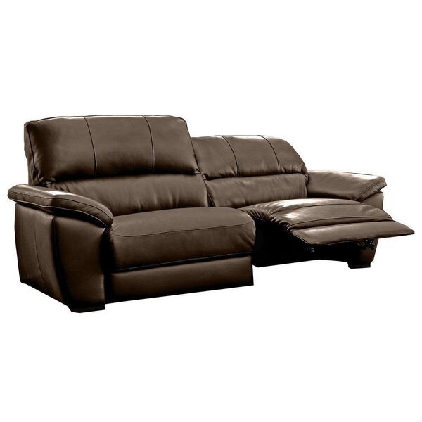 Sofá 2 Lugares Cayman Elétrico 236cm Couro Marrom - Mempra