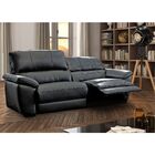 Sofá 2 Lugares Cayman Elétrico 236cm Couro Preto - Mempra