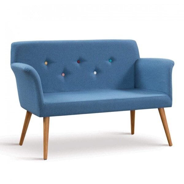 Sofá 2 Lugares Chaplin Daf Mobiliário Azul Jeans