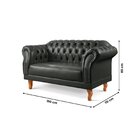 Sofá 2 Lugares Chesterfield Clássico Duque Yescasa Preto