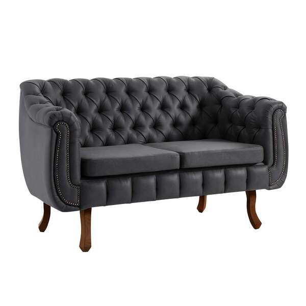 Sofá 2 Lugares Chesterfield Courissimo Chumbo