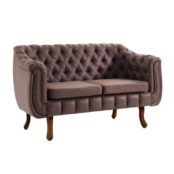 Sofá 2 Lugares Chesterfield Courissimo Marrom