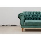 Sofá 2 Lugares Chesterfield Fixo Em Veludo Verde Elizabeth Ve