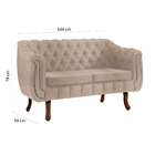 Sofá 2 Lugares Chesterfield Linho Bege