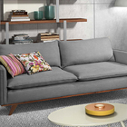 Sofá 2 Lugares Chumbo Em Veludo 1,53m Sagitta