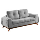 Sofá 2 Lugares Cinza Em Suede 1,62m Seattle