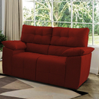 Sofá 2 Lugares Clássico Cama Inbox 1,50m Tecido Suede Vermelho