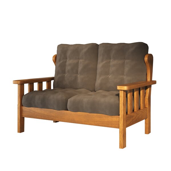 Sofá 2 Lugares Com Almofadas 100% Madeira Maciça Mogno Mel