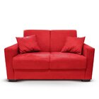 Sofá 2 Lugares Com Almofadas Cecilia Suede Vermelho