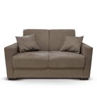 Sofá 2 Lugares Com Almofadas Gabrielly Suede Bege Escuro