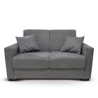 Sofá 2 Lugares Com Almofadas Gabrielly Suede Cinza