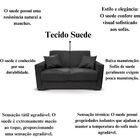 Sofá 2 Lugares Com Almofadas Gabrielly Suede Preto