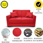 Sofá 2 Lugares Com Almofadas Gabrielly Suede Vermelho