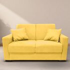 Sofá 2 Lugares Com Almofadas Vitoria Suede Amarelo