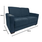 Sofá 2 Lugares Com Almofadas Vitoria Suede Azul Marinho