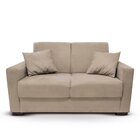 Sofá 2 Lugares Com Almofadas Vitoria Suede Bege Claro