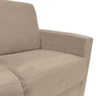 Sofá 2 Lugares Com Almofadas Vitoria Suede Bege Claro