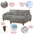 Sofá 2 Lugares Com Chaise Lado Direito 185cm Em Linho Mercúri